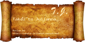 Takáts Julianna névjegykártya